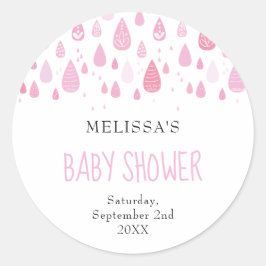 Barn och dusch vid rosa i baby runt klistermärke