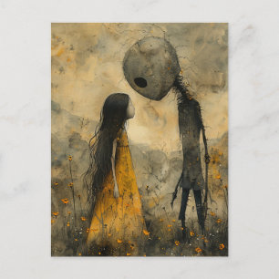 Barn och ett monster vykort