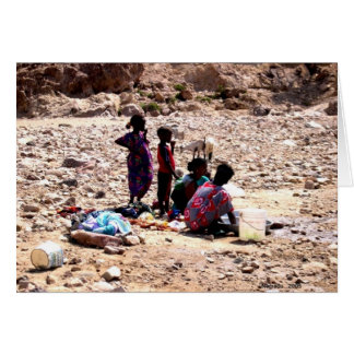 Barn och getter hälsningskort