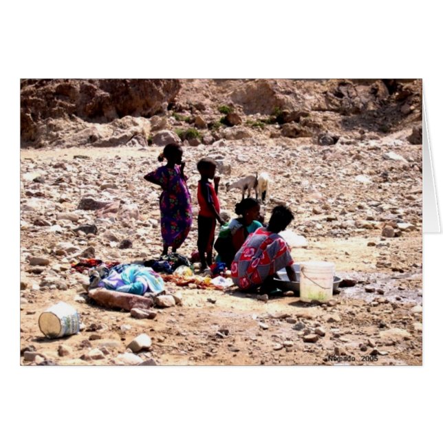 Barn och getter hälsningskort (Framsidan Horizontal)