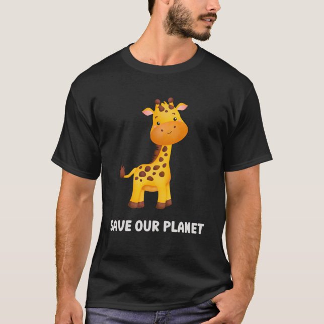 Barn och gult Giraffe För barn som Kärlek A T Shirt (Framsida)