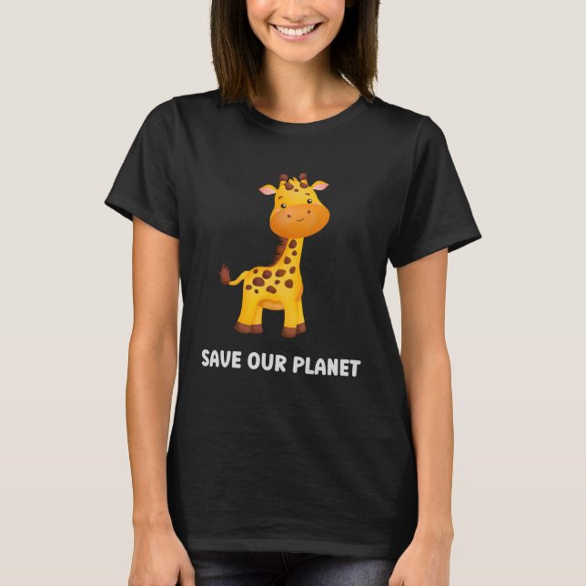 Barn och gult Giraffe För barn som Kärlek A T Shirt (Framsida)