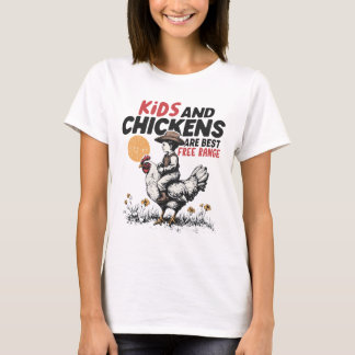 Barn och höns frigående landsbygd design t shirt
