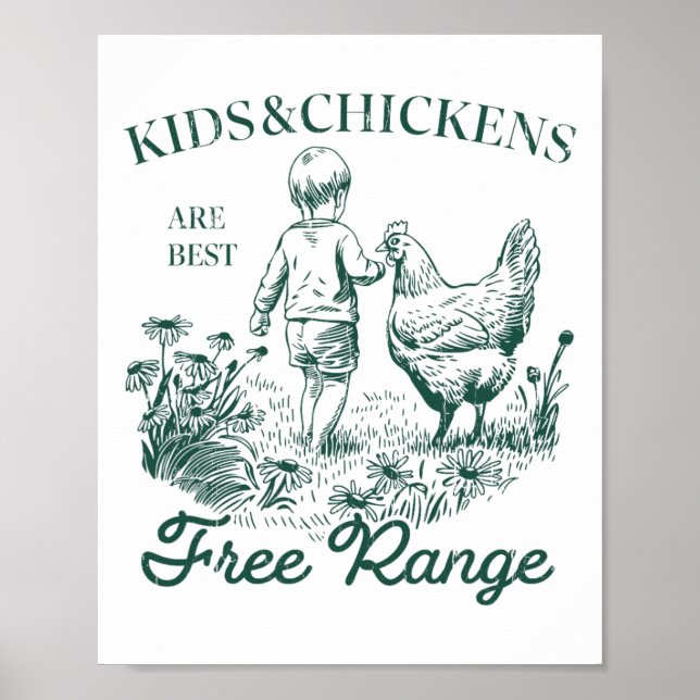 Barn Och Kycklingar Är Bäst Frigående, Hemmet Ljuv Poster (Framsidan)