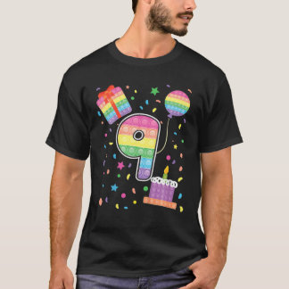 Barn och pojkar 9:e födelsedag flickor pojkar 9 år t shirt