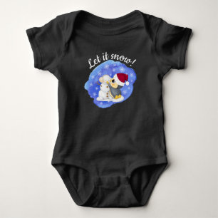 Barn och Snögubbe med texten Baby Bodysu T Shirt