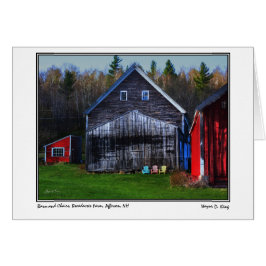 Barn och stolar, Broadacres Farm, Jefferson, NH Hälsningskort