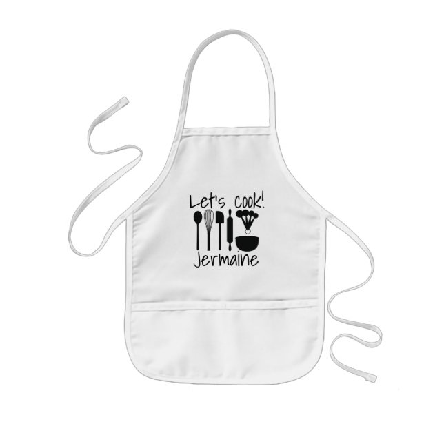 Barn och Vuxen Aprons - Låt oss Cook! Barnförkläde (Framsidan)