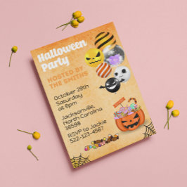 Barn och Vuxnor i Roligten halloween fest Inbjudningar