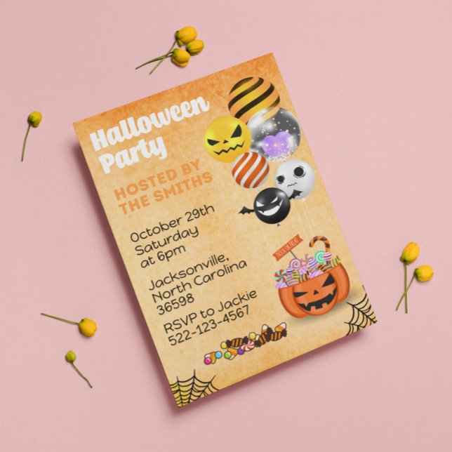 Barn och Vuxnor i Roligten halloween fest Inbjudningar (Skapare uppladdad)