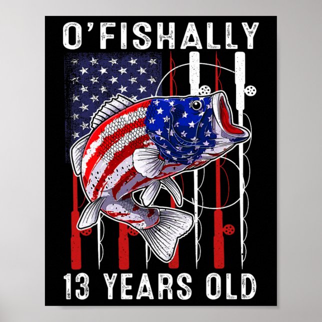 Barn O'fish 13 Years Old Birthday 13th Birthda Poster (Framsidan)