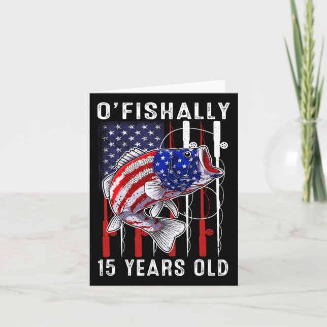 Barn O'fish 15 Years Old Birthday 15th Birthda Kort (Framsida)