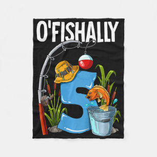 Barn O'fishally 5 år gammal 5-års födelsedags fisk Fleecefilt