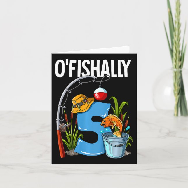 Barn O'Fishally 5 Years 5 Birthday Fishing Kort (Framsida)