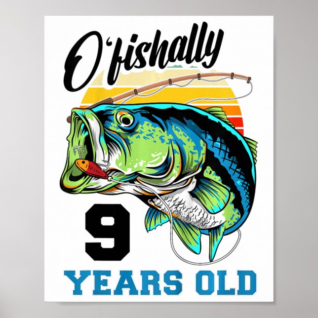 Barn O'Fishally 9 Years 9 Birthday Fishing B Poster (Framsidan)