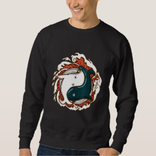 Barn Orcas Whale Orca Yin och Yang Animal Moti Lång Ärmad Tröja