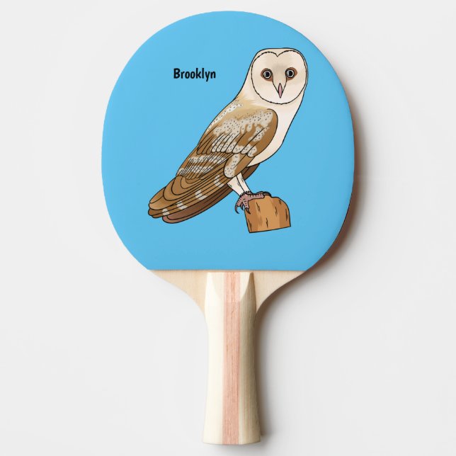 Barn owl bird cartoon illustration   pingisracket (Framsidan)