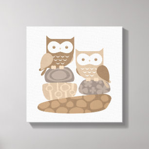 Barn Owl Modern Neutral Linned Konstkopia Canvastryck