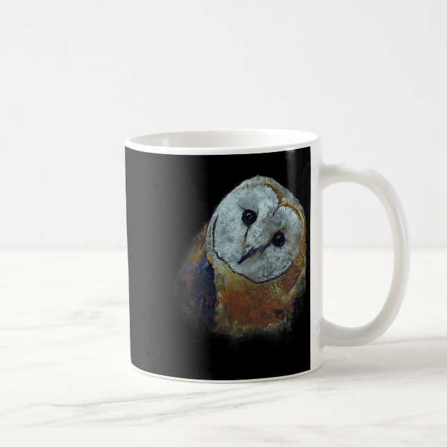 Barn Owl Painting Owl Art  Kaffemugg (Höger)
