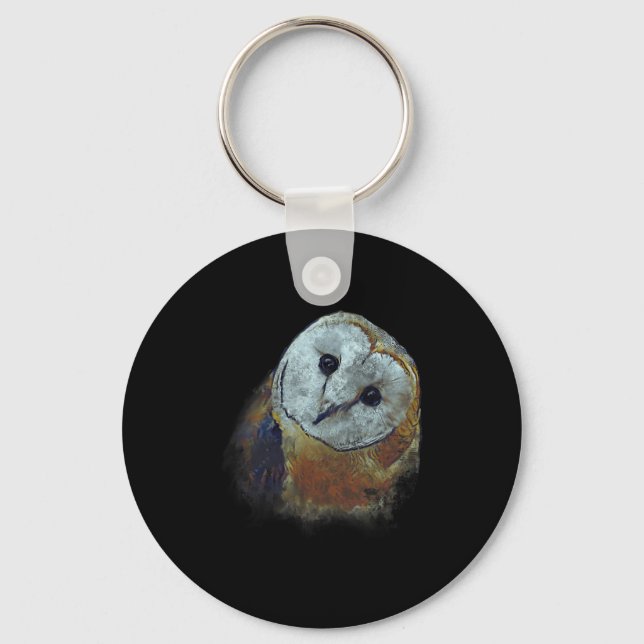 Barn Owl Painting Owl Art  Nyckelring (Framsida)