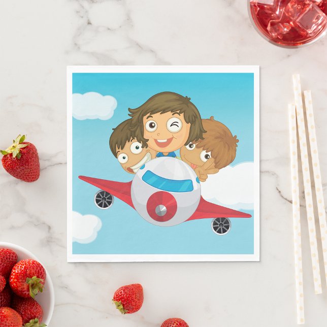 Barn på Flygplan Pappersservett (Skapare uppladdad)