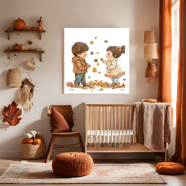 Barn på hösten poster
