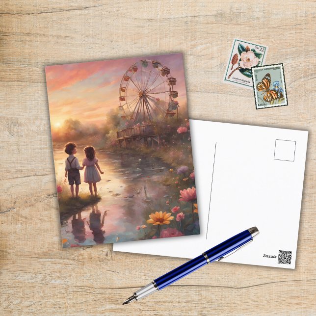 Barn på karnival vykort (Skapare uppladdad)