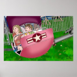 Barn på karnival Whimsical Art Poster
