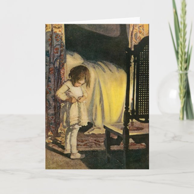 Barn på läggdags kort (Framsida)