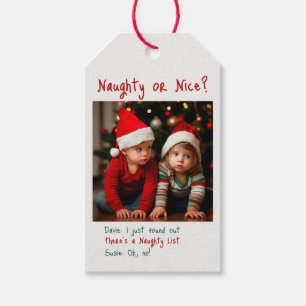Barn på Märkrn Naughty List Gift Presentetikett