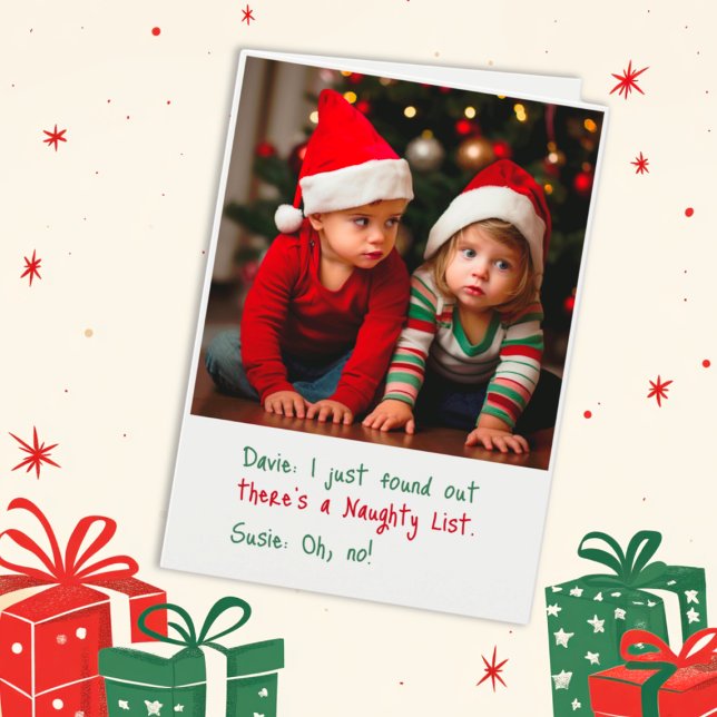 Barn på Naughty List-julkortet Helgkort (Kids on The Naughty List
(folded card))