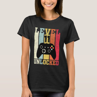 Barn på nivå 11 Olåst videospelare 11:e födelsedag T Shirt