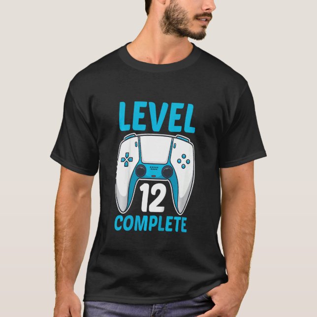 Barn på nivå 12 Fullständiga 12 år gamla spelare 1 T Shirt (Framsida)