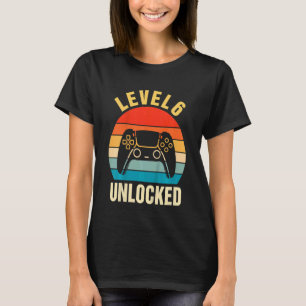 Barn på nivå 6 Olåst videospelare 6e födelsedag T Shirt