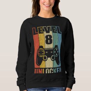 Barn på nivå 8 olåst videospelare 8:e födelsedagen t shirt