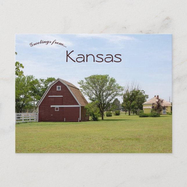 Barn på Rural Kansas Vykort (Framsida)