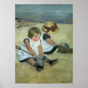 Barn på seashoren 1885 poster