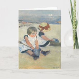 Barn på stranden 1884 helgkort