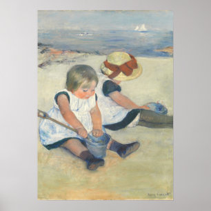 Barn på stranden 1884 poster