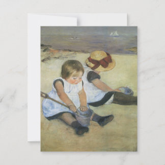 Barn på stranden av Cassatt, Vintage födelsedag Inbjudningar