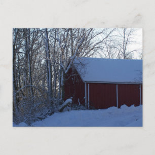 Barn på vintern vykort
