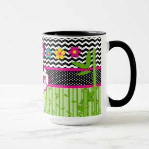 Barn Panda Bear Monogram Personlig Namn Mugg