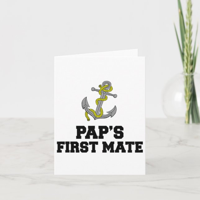 Barn Pap's First Mate Grandson Granddotter Boat Kort (Framsida)