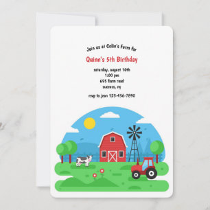 Barn Party Birthday Inbjudningar