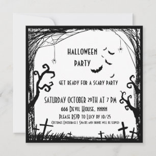 Barn: party halloween-inbjudan inbjudningar
