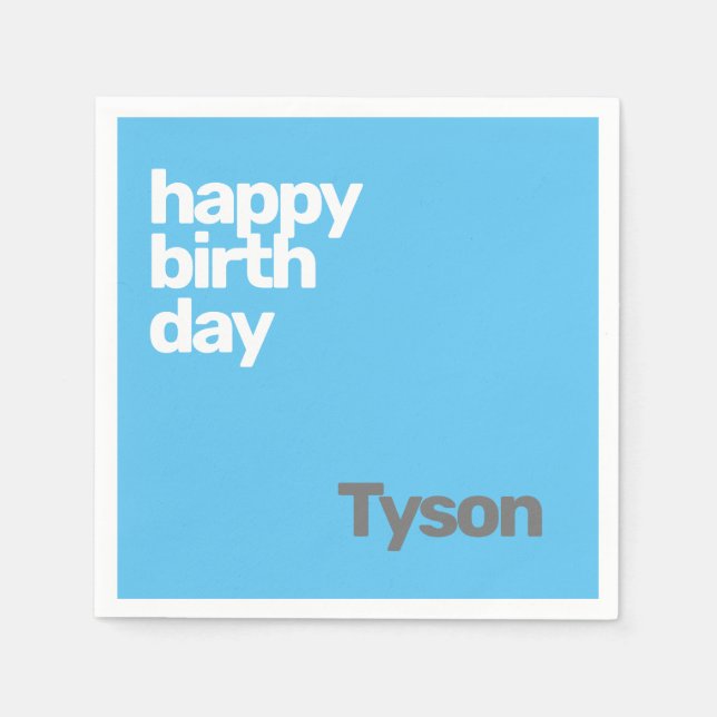 Barn party napkin Grattis på födelsedagen minimal  Pappersservett (Framsidan)