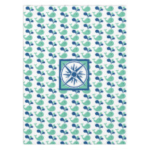 Barn Party Spouting Whale Tecknad Tablecloth