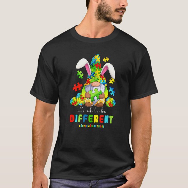 Barn Påsk Tomtar med Pussel Accepterar Autism T Shirt (Framsida)