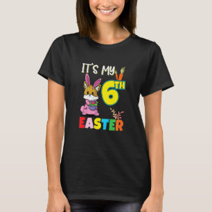 Barn Påskägg Hunt 6e Birthday Cute Påsk Fox T Shirt