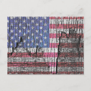 Barn Peeling Painting Patriotic American Flagga Vykort